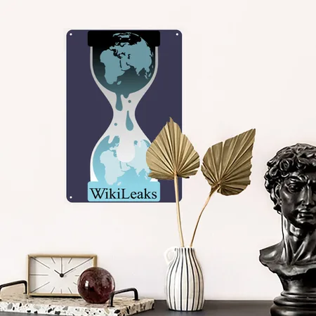 Wikileaks - Official Navy Metal Poster Wall Art Decor Sign