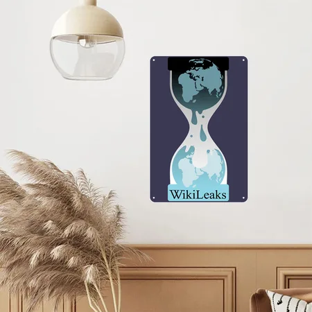 Wikileaks - Official Navy Metal Poster Wall Art Decor Sign