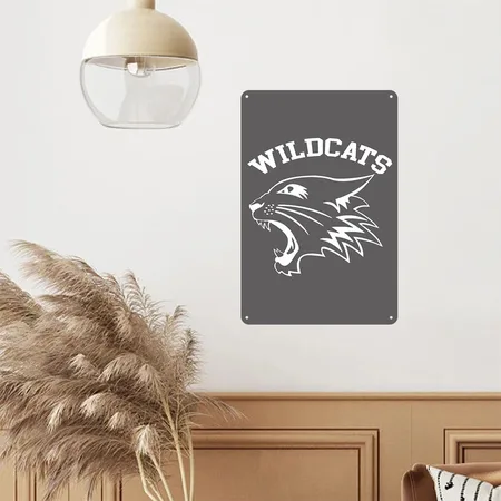 Wildcats Team Charcoal Grey Metal Poster Wall Art Decor Sign