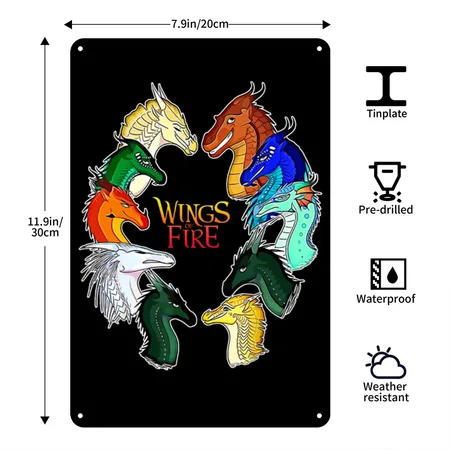 Wings Of Fire Manga Tribes For Kids Black Metal Poster Wall Art Decor Sign