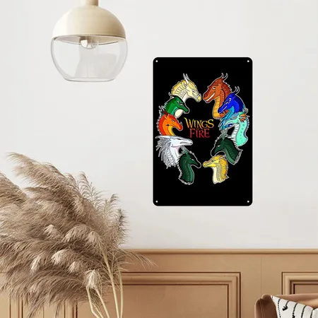 Wings Of Fire Manga Tribes For Kids Black Metal Poster Wall Art Decor Sign