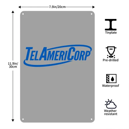 Workaholics Telamericorp Heather Gray/black Metal Poster Wall Art Decor Sign