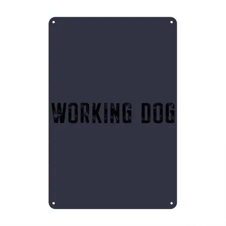 WORKING DOG Navy/heather Gray Metal Poster Wall Art Decor Sign