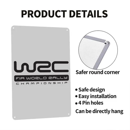 Wrc Logo Black Heather Gray Metal Poster Wall Art Decor Sign