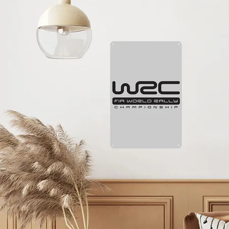 Wrc Logo Black Heather Gray Metal Poster Wall Art Decor Sign