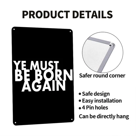 Ye Must Be Born Again Black Metal Poster Wall Art Decor Sign