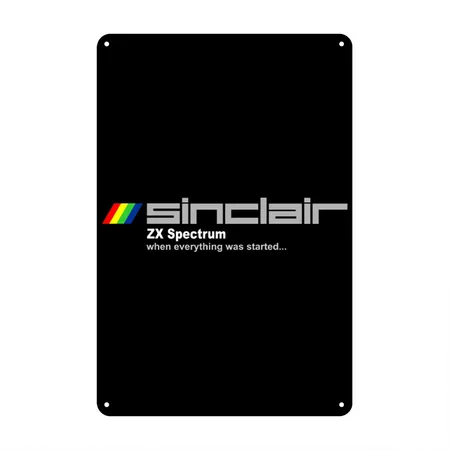 ZX Spectrum Logo Black/white Metal Poster Wall Art Decor Sign
