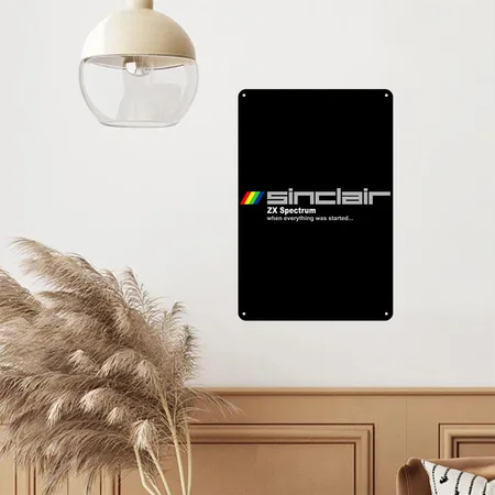 ZX Spectrum Logo Black/white Metal Poster Wall Art Decor Sign